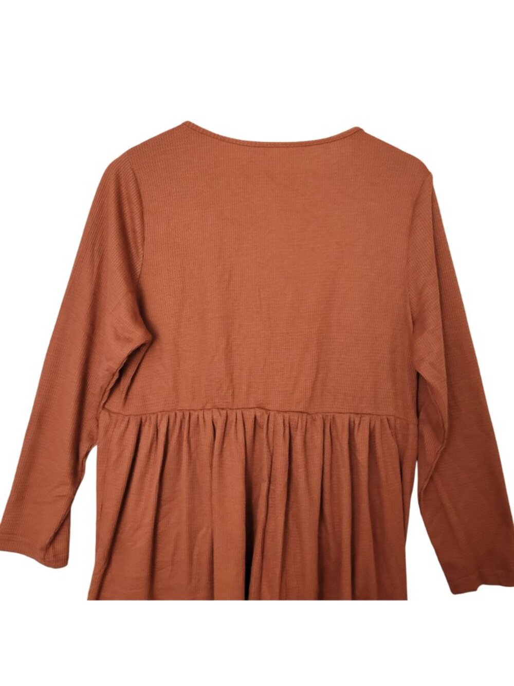 Cupshe Button Front Mini Dress Womens Sz XL Rust Orange Long Sleeve Pockets NWT - Picture 5 of 8